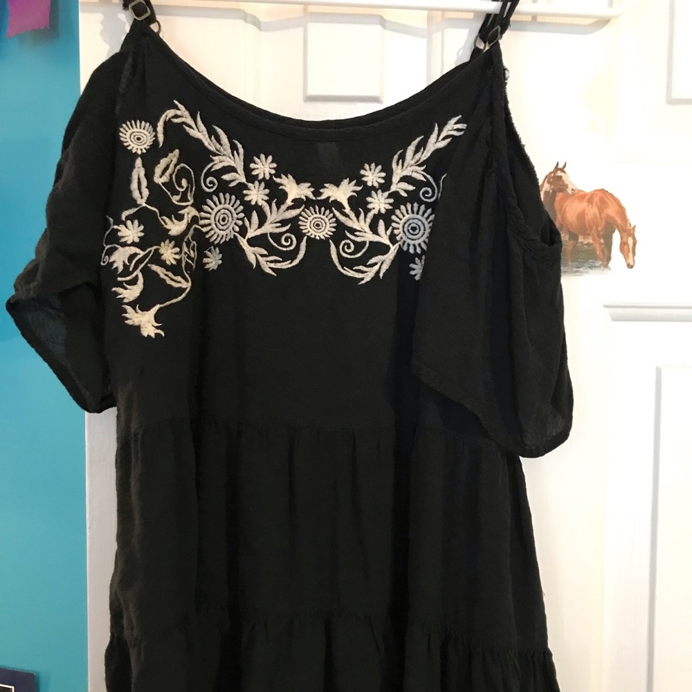 Embroidered off the shoulder top